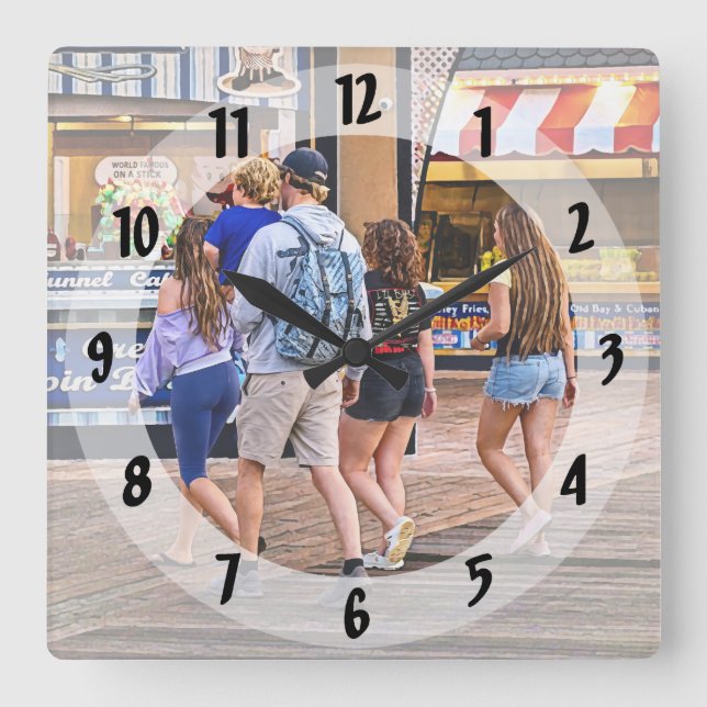 Wildwood NJ – Boardwalk Bakery Square Wall Clock (Front)