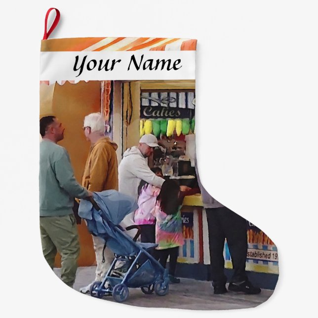 Wildwood NJ - Fries Large Christmas Stocking (Front)