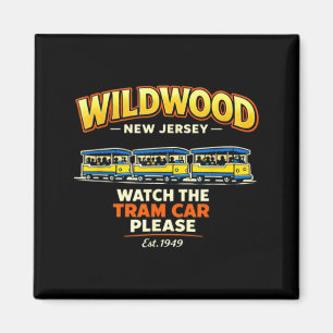 Wildwood NJ Tram Car Boardwalk Retro New Jersey Magnet