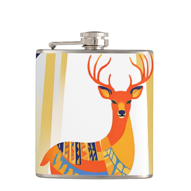 Wildwood Stag Vinyl Wrapped Flask (Front)