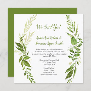 Wildwoods Botanicals Rustic Reception Only   Invitation