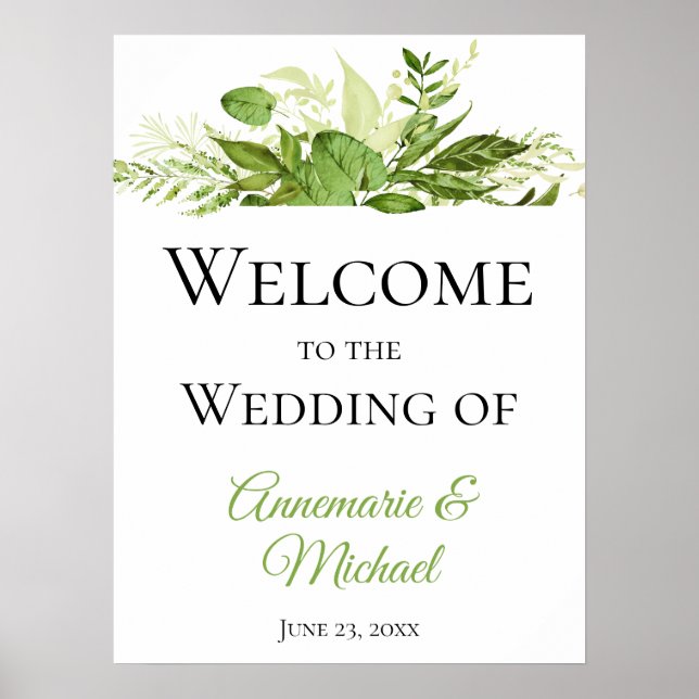 Wildwoods Botanicals Welcome to Our Wedding Poster (Front)