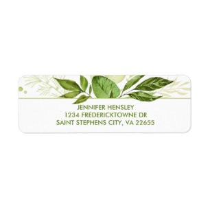 Wildwoods Rustic Greenery Return Address  Return Address Label