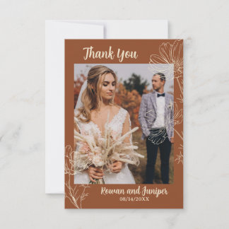 Wildy Yours Rustic Boho Wedding Thank You Card