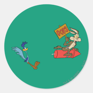 WILE E. COYOTE™ and ROAD RUNNER™ ACME Rocket Classic Round Sticker