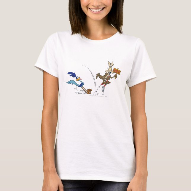WILE E. COYOTE™ and ROAD RUNNER™ Pogo Stick T-Shirt (Front)
