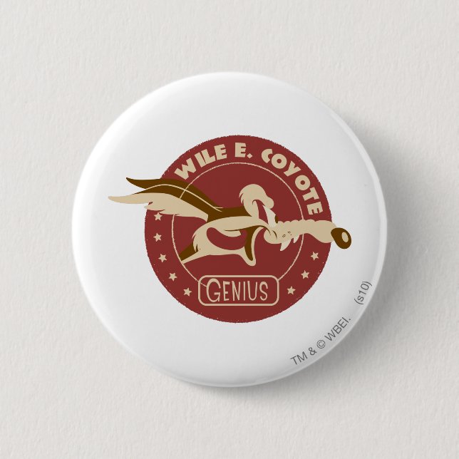 WILE E. COYOTE™ Genius 6 Cm Round Badge (Front)