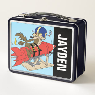 Wile E. Coyote Launching Red Rocket Metal Lunch Box