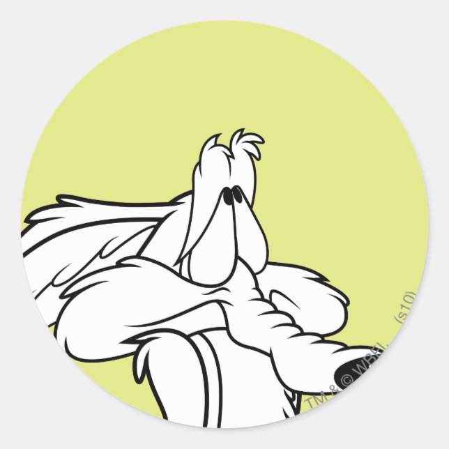 WILE E. COYOTE™ Looking Up Classic Round Sticker (Front)
