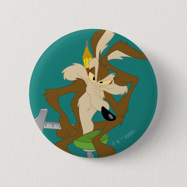 WILE E. COYOTE™ Planning 6 Cm Round Badge (Front)