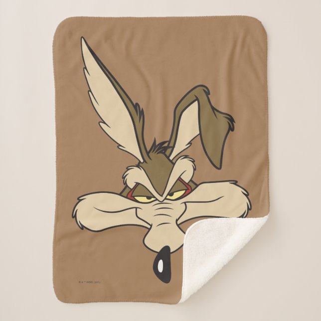 WILE E. COYOTE™ Pleased Head Shot Sherpa Blanket (Front)
