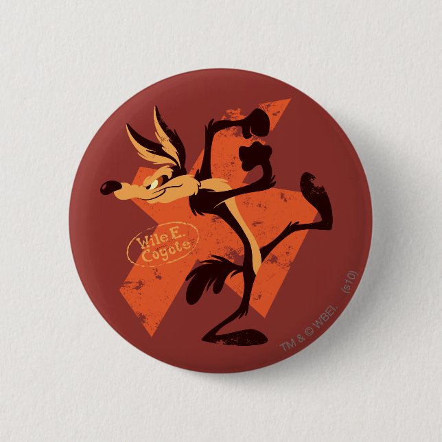 WILE E. COYOTE™ Preparing To Run 6 Cm Round Badge (Front)