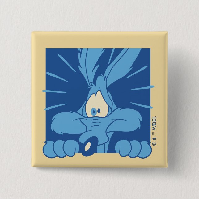 WILE E. COYOTE™ Shocked Expression 15 Cm Square Badge (Front)