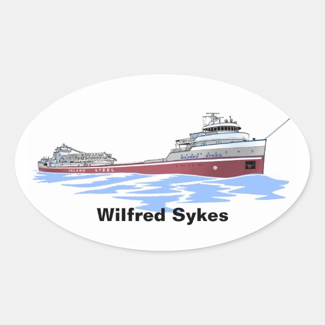 Wilfred Sykes self unloader Inland Oval Sticker (Front)