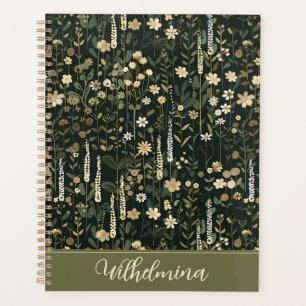 Wilhelmina Dark Daisy Floral Planner