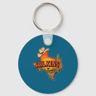Wilkins Texas Vintage Cowboy Hat Desert Cactus Sun Key Ring