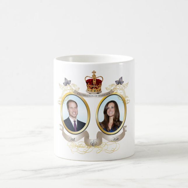 will and kate/DIY background colour Coffee Mug (Center)