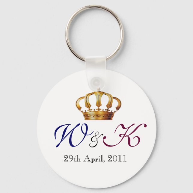 Will and Kate Monogram Keepsake Keychain (Front)