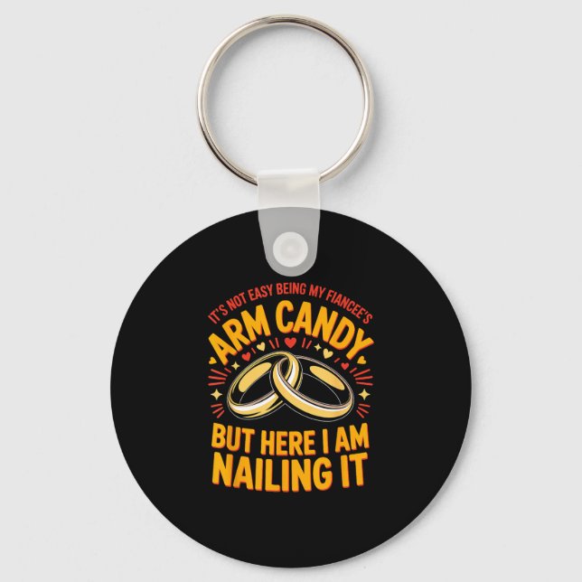 Will be arm candy engagement fiancé couple arm key ring (Front)