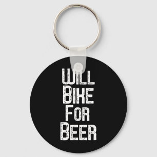 Will Bike For Beer Shirt Funny Mountain Biking Dri Key Ring
