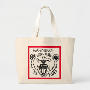 Will Bite If Poked bear tote bag by Ann Charles