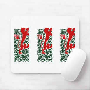 Will Bradley Heraldic Lion Mouse Pad