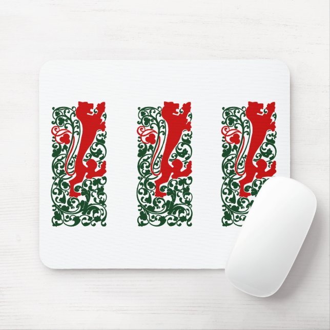 Will Bradley Heraldic Lion Mouse Pad (With Mouse)