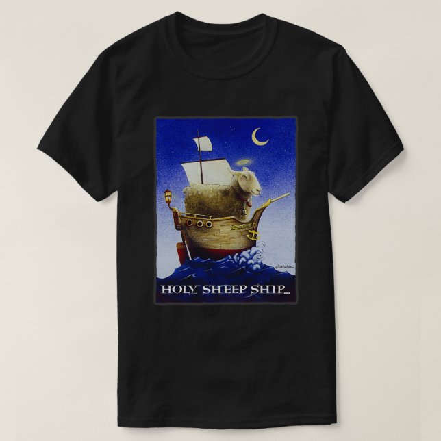 Will Bullas art print holy sheep ship T-Shirt (Design Front)