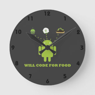 Will Code For Food (Android Software Developer) Round Clock