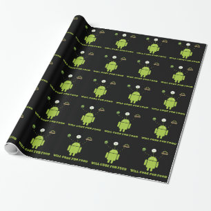 Will Code For Food Android Software Developer Wrapping Paper
