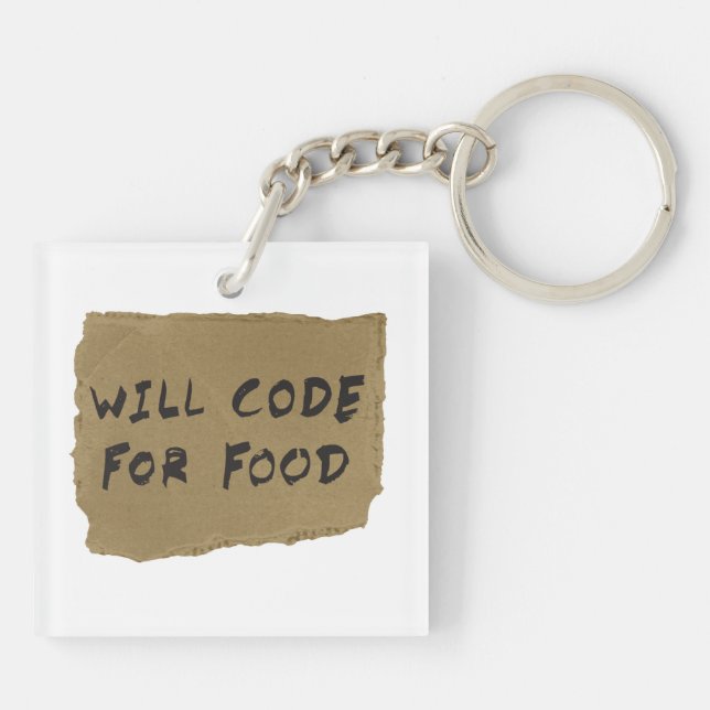 Will Code For Food Key Ring (Back)