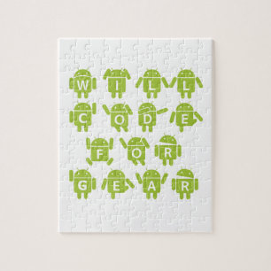Will Code For Gear (Bugdroid Software Developer) Jigsaw Puzzle