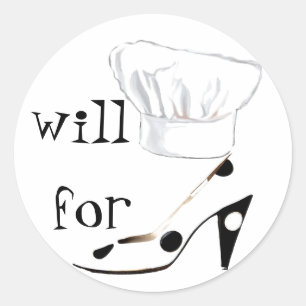 Will Cook for Shoes Classic Round Sticker