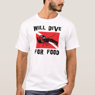 Will Dive For Food Down Flag T-Shirt
