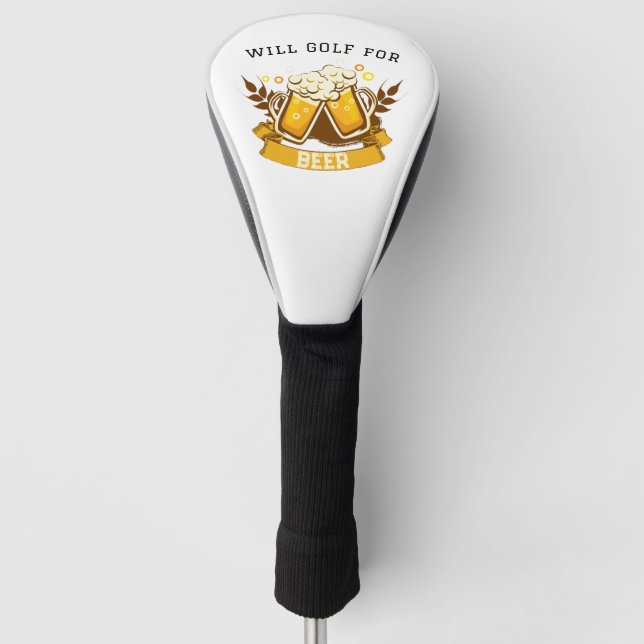 Will GOLF for BEER | Personalised  Head Cover (Front)