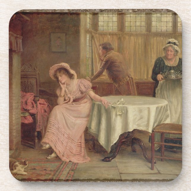 'Will He Come?' (oil on canvas) Coaster (Front)