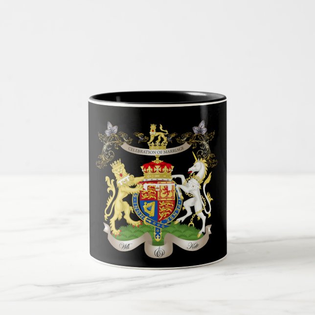 Will+Kate Memorabilia Mugs, customisable colour! Two-Tone Coffee Mug (Center)