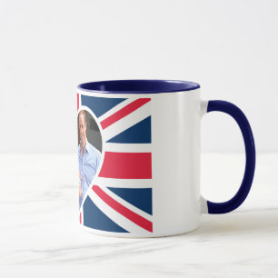 Will, Kate, Prince George - British Flag Mug
