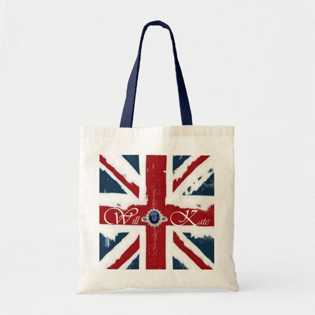 Will & Kate w/Flag Tote Bag (Front)