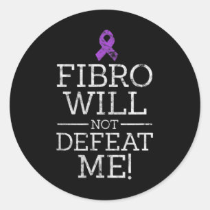 Will Not Defeat Me Fibromyalgia Awareness Distress Classic Round Sticker