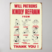 Will Patrons Kindly Refrain - Home Decor Wall Art