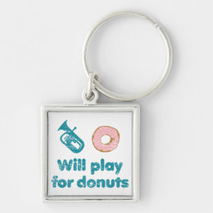 Will Play Baritone for Doughnuts Key Ring