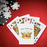 Will PLAY for beer | customizable Playing Cards<br><div class="desc">Unique and funny design for Playing Cards with words "Will PLAY for beer". You can personalize text!
Send this beautyful,  motivation special gift to your very special sport friend!

Do you have specific personal design wishes? Feel free to contact me blackflyoleg@gmail.com</div>