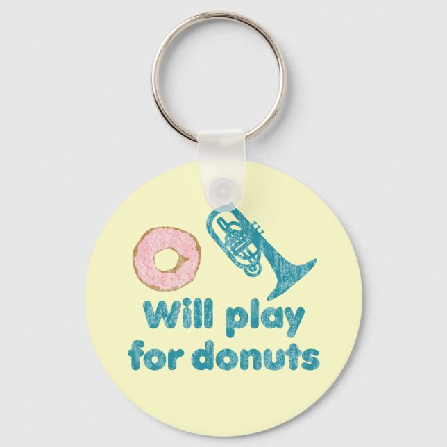 Will Play Mellophone for Doughnuts Key Ring (Front)