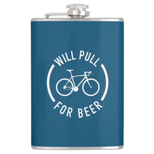 Will Pull For Beer Cycling Hip Flask (Front)