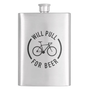 Will Pull For Beer Cycling Hip Flask