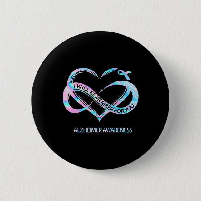 Will Remember For You Alzheimerheimer Awareness Cu 6 Cm Round Badge (Front)