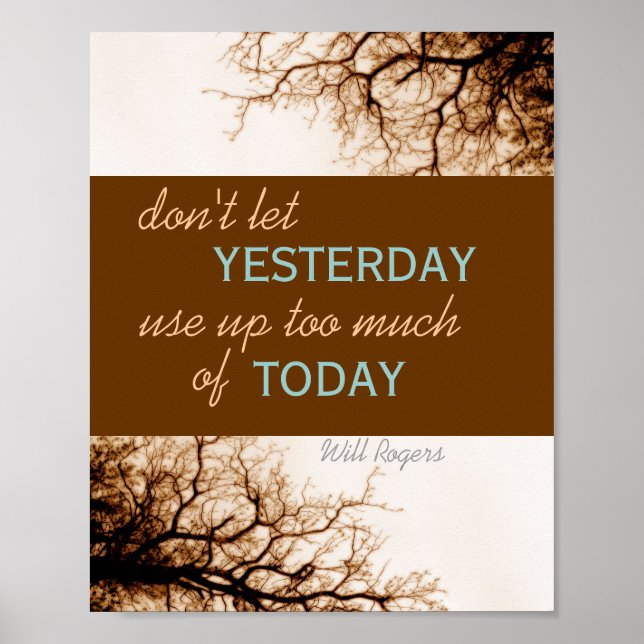 Will Rogers quote poster nature photo art sepia (Front)