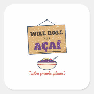 Will Roll for Açaí Funny Jiu Jitsu Sticker