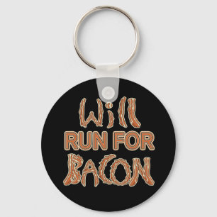 WILL RUN FOR BACON Running Tees & Gear Key Ring